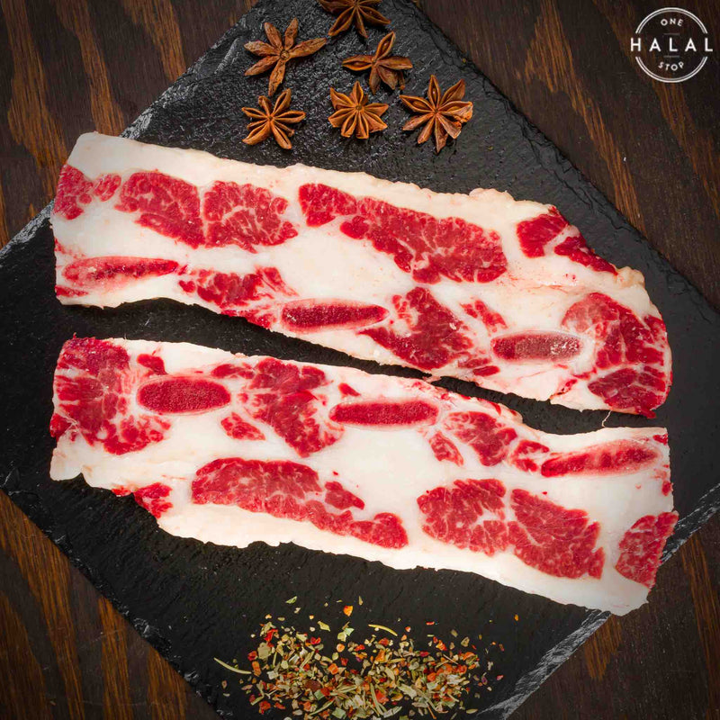 Zabiha Halal Full Blood Wagyu Flanken Korean Ribs - 3
