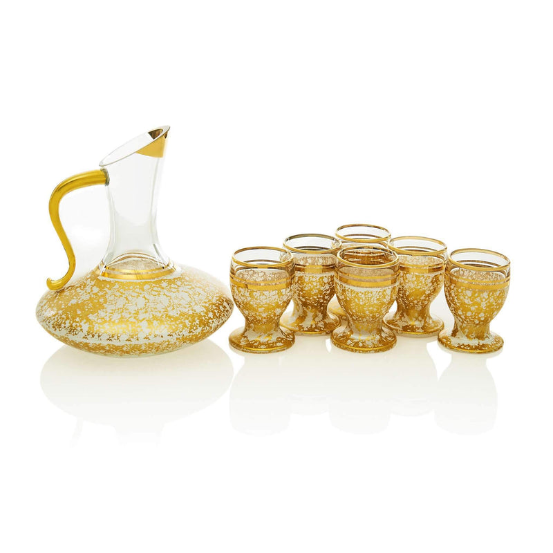 Vintage White and Golden Zamzam Set - Front