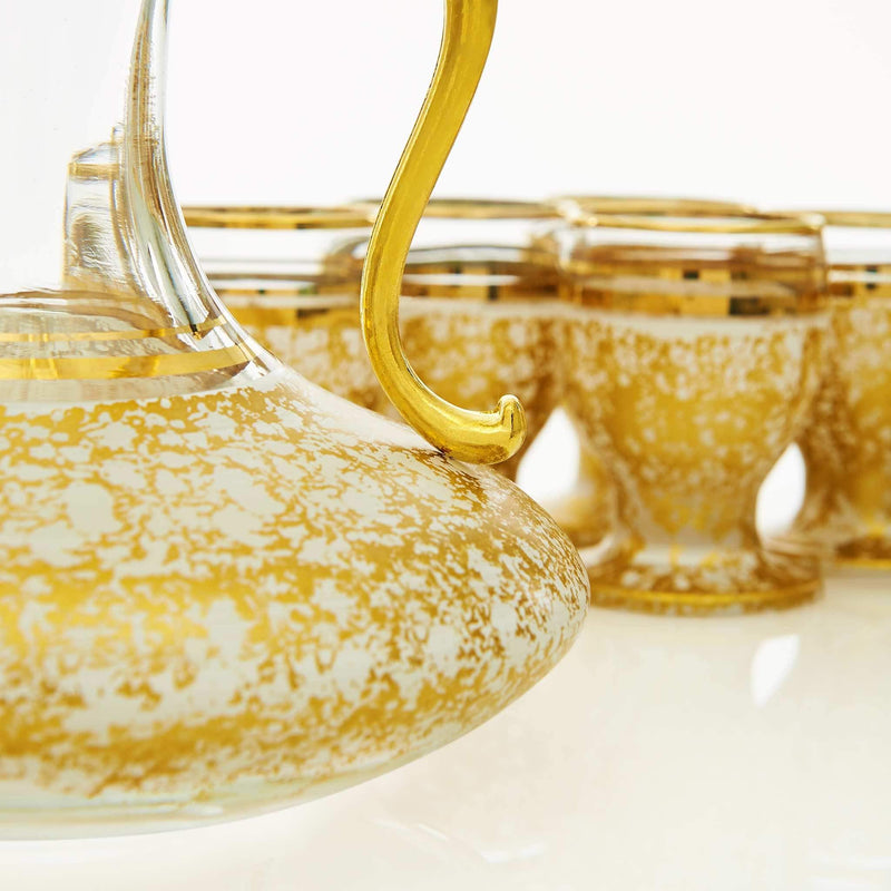 Vintage White and Golden Zamzam Set - Detail Jug