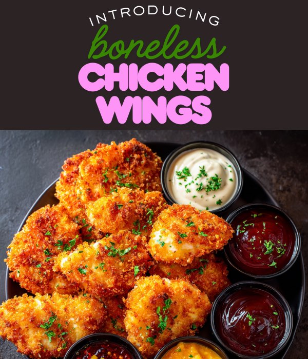 Boneless Chicken Wings - Mobile Banner