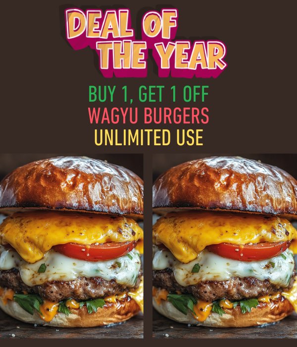 Deal of the Year Wagyu Burgers - Mobile
