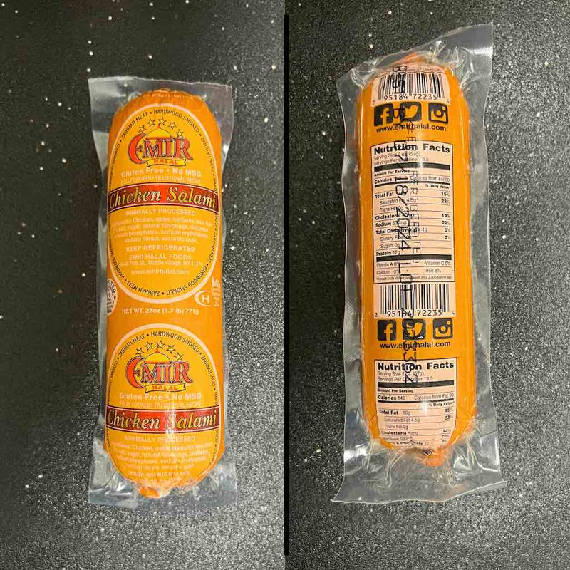 Halal Chicken Salami - Label and Nutrition Facts
