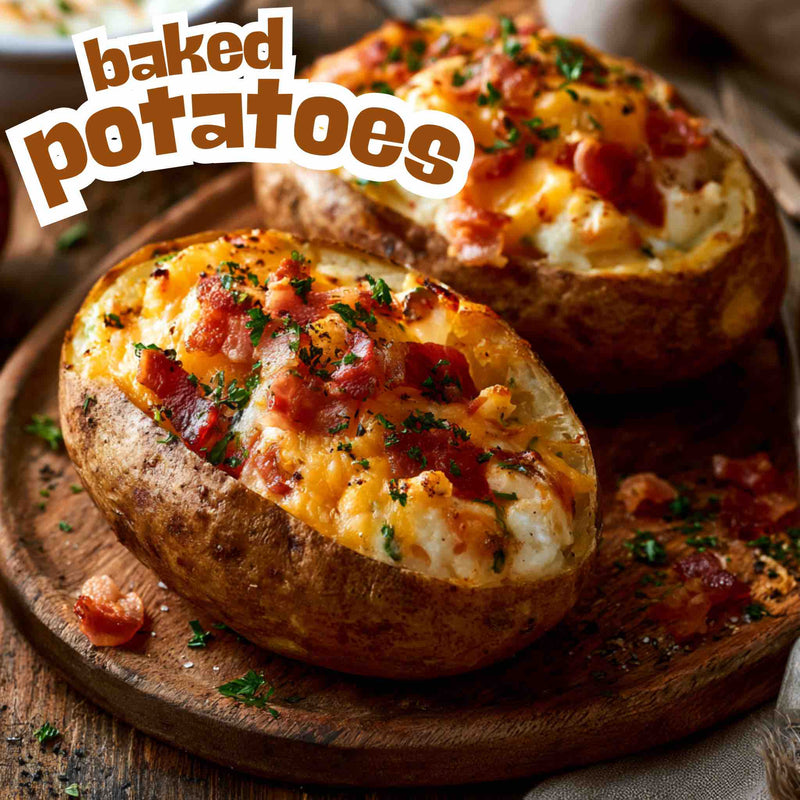 Smoked Beef Bacon Bits Baked Potatoes
