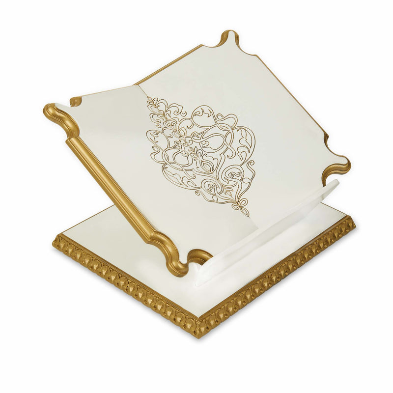 Premium Book Stand and Rehal in Golden White - Side