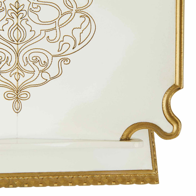 Premium Book Stand and Rehal in Golden White - Detail