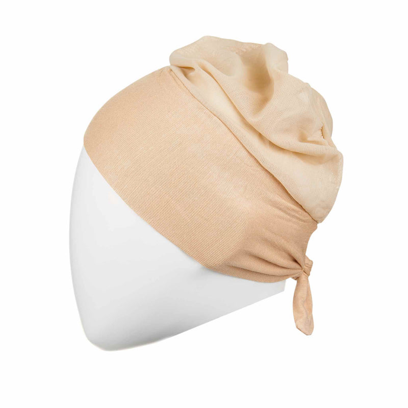 Active Breathable Hijab Head Cap in Beige - Front