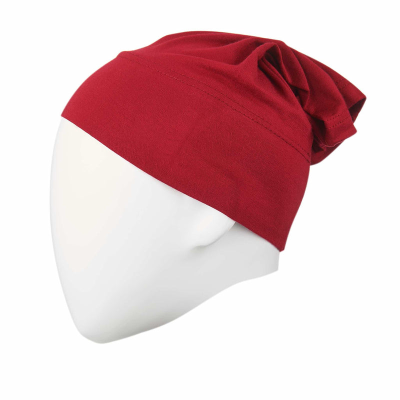 Red Regular Full Size Hijab Head Cap - Front
