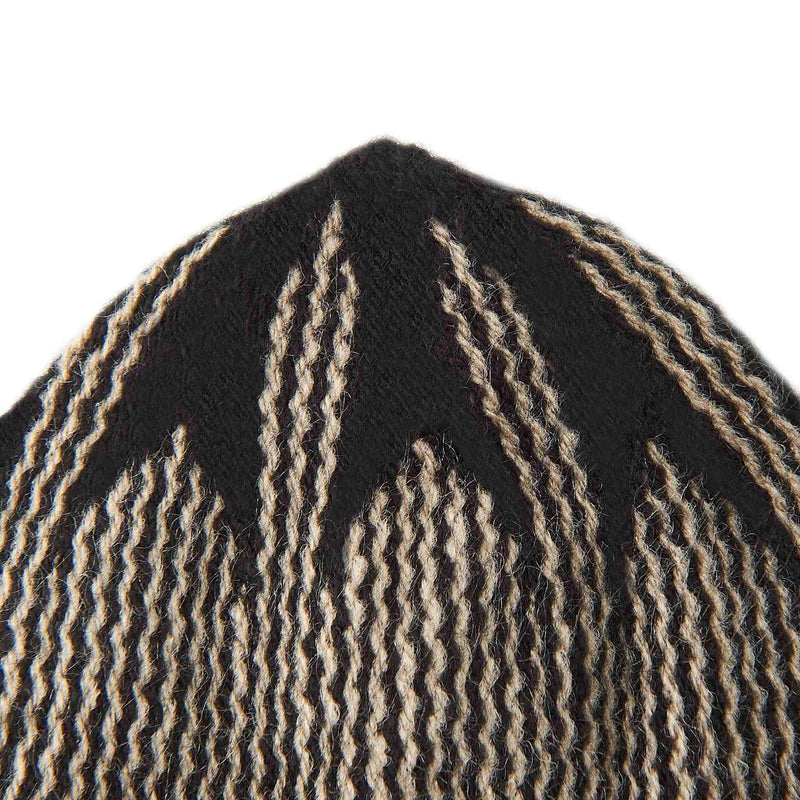 Black White Knitted Kufi Cap - Detail