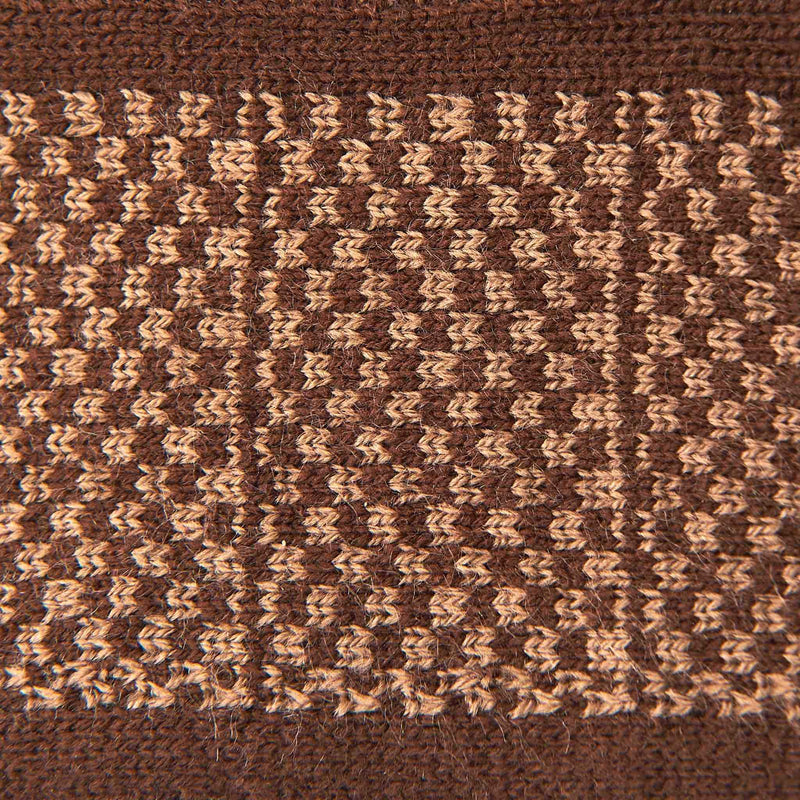 Brown Golden Warm Kufi Cap - Detail