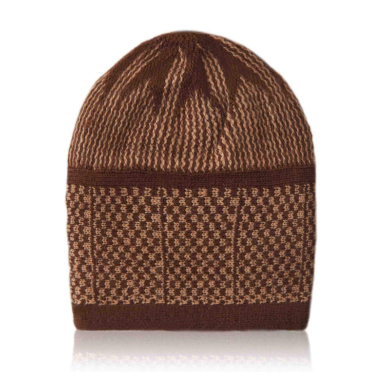 Brown Golden Warm Kufi Cap - Folded