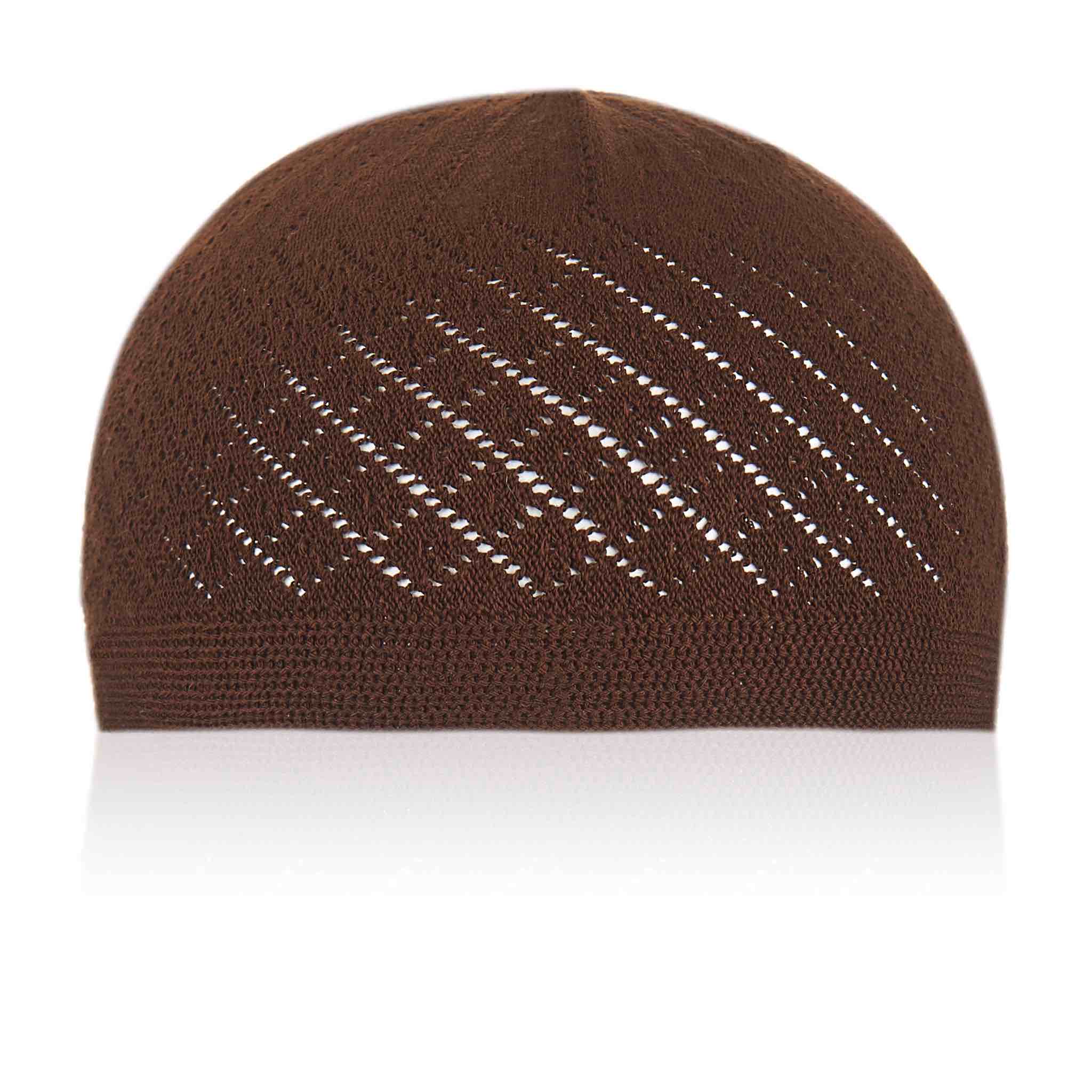 Classic Brown Knitted Kufi Cap - Full size – One Stop Halal