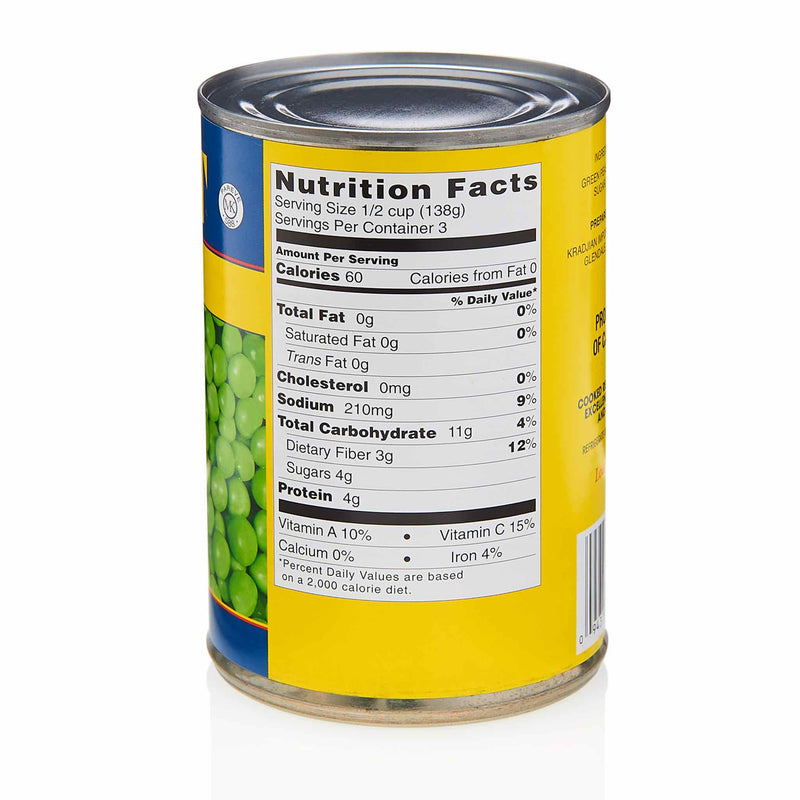 MidEast Canned Green Peas - Ingredients