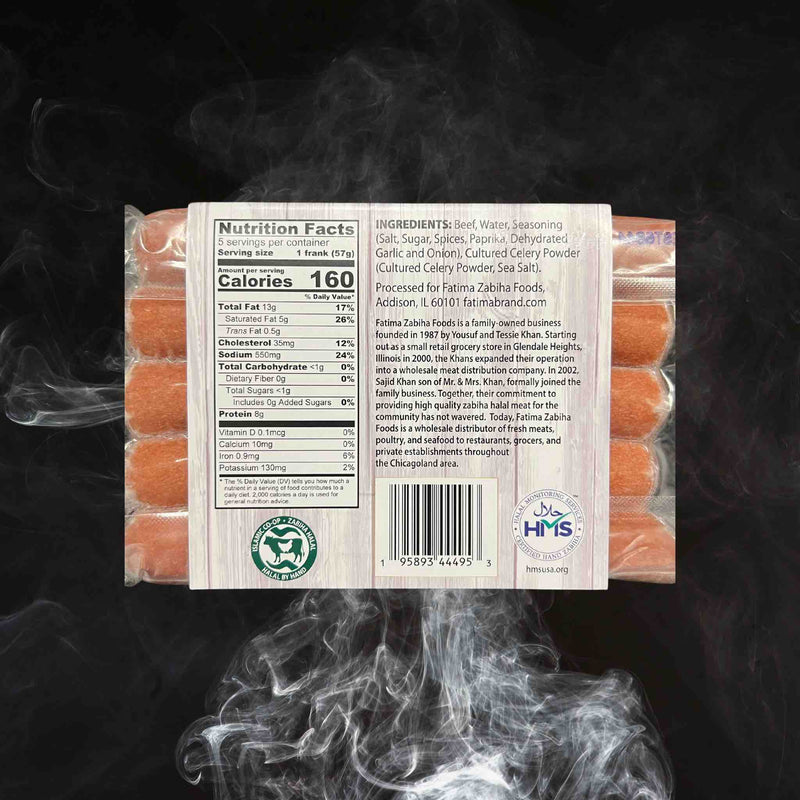 Nitrate Free Uncured Beef Hotdogs - back
