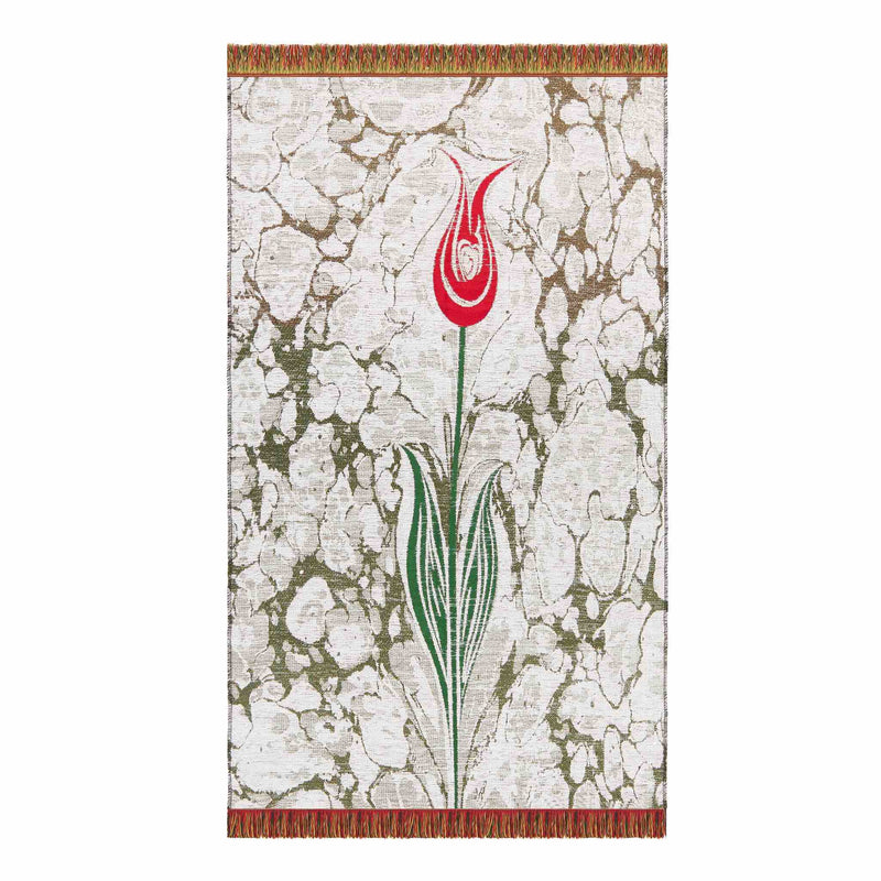 Floral Payer Rug in White Color - Front