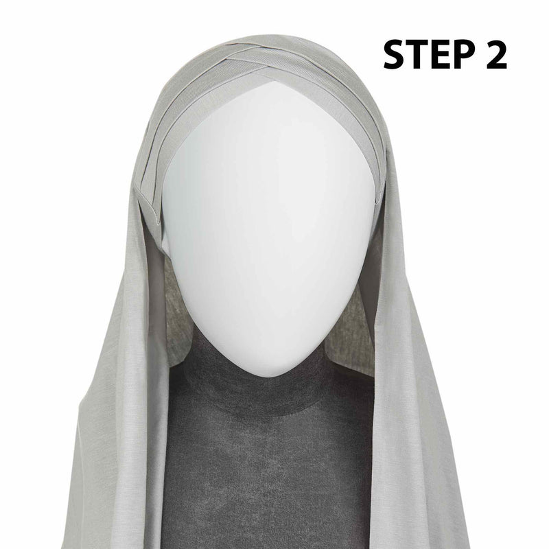 Lavender Ready to Wear Hijab - 3 Stripped