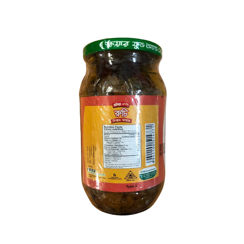 Ruchi Mixed Pickle - Nutrition