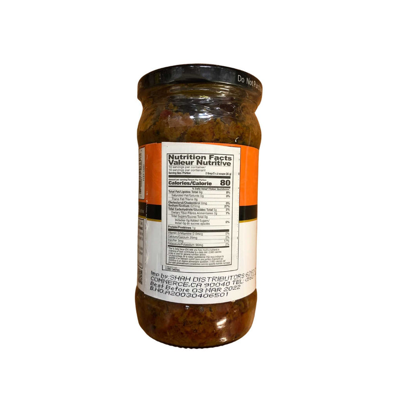Shan Carrot Pickle - Nutrition