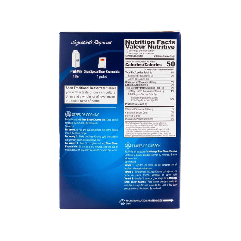 Shan Kheer Mix - Nutrition Facts