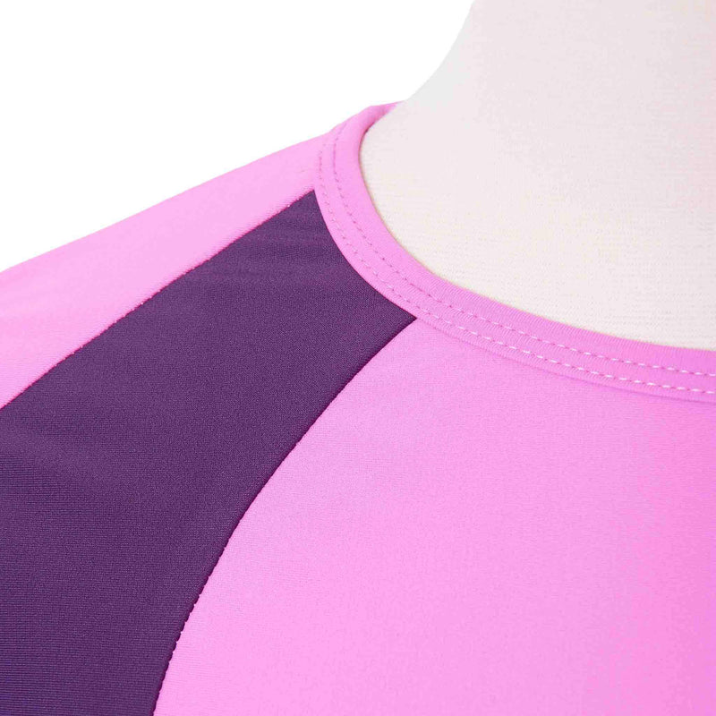 Pink and Purple Striped Burkini Swimwear - Detail