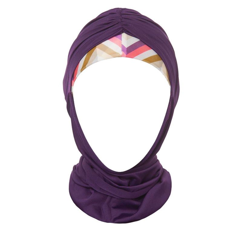 Purple Striped Burkini Swimwear - Hijab