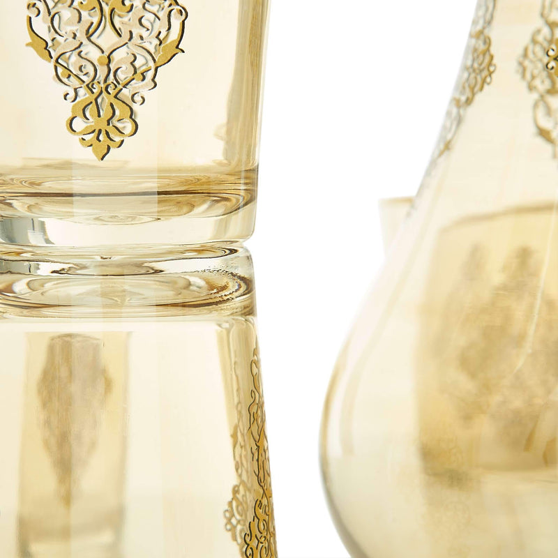Gilded Gold Filigree Water Serving Set - Glass Detail 2