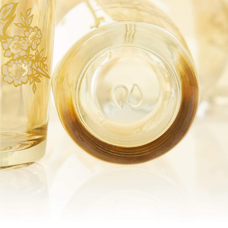 Gilded Gold Jacobean Water Serving Set - Glass Bottom