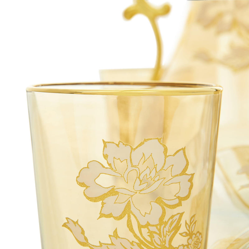 Gilded Gold Jacobean Water Serving Set - Glass Detail