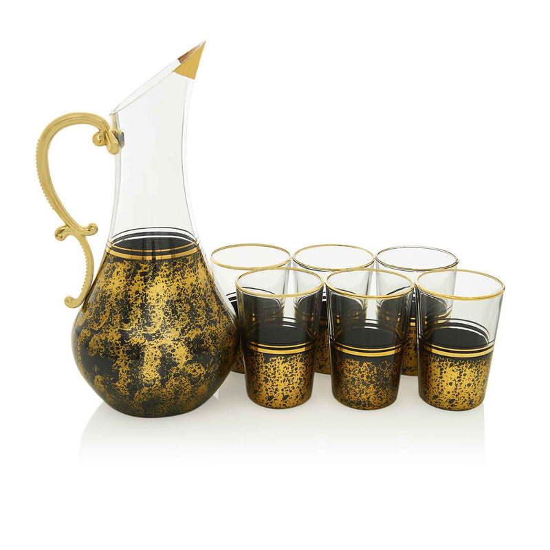 Vintage Black and Golden Turkish Drink Serving Set