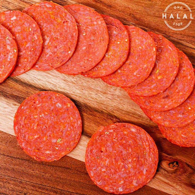 zabiha halal beef pepperoni - detail