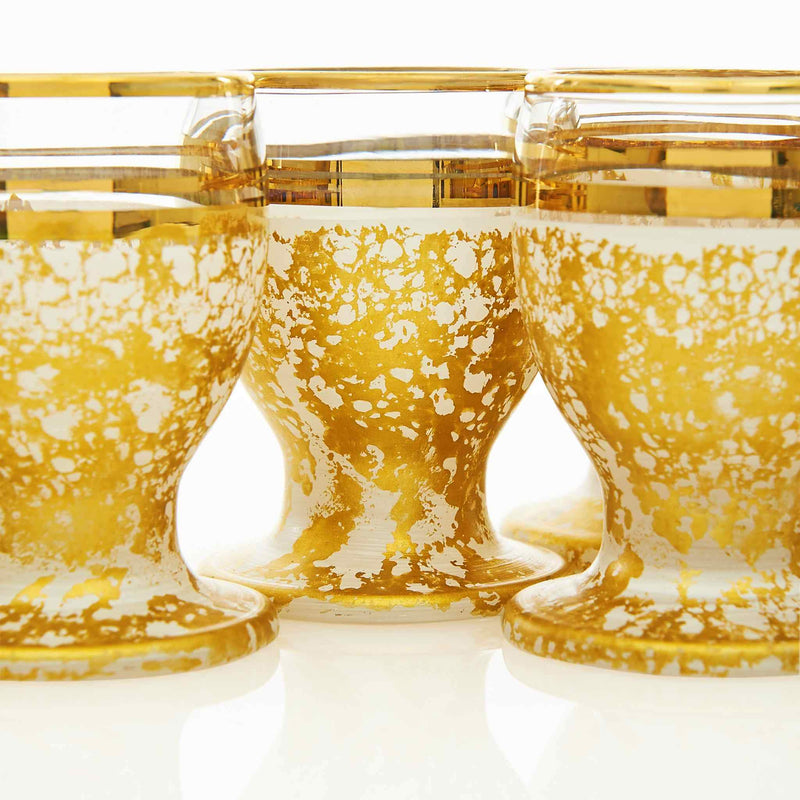 Vintage White and Golden Zamzam Set - Glass Detail