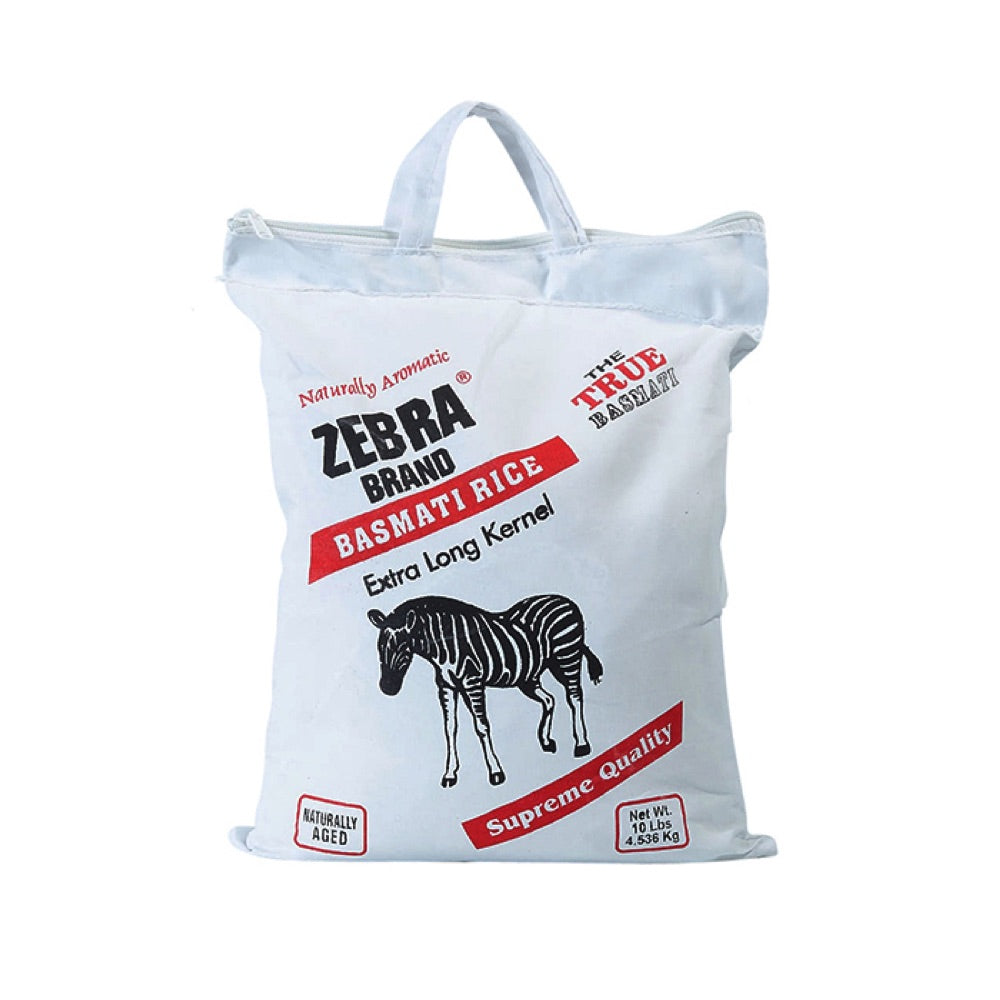 Zebra Basmati Rice - 10 lb – One Stop Halal